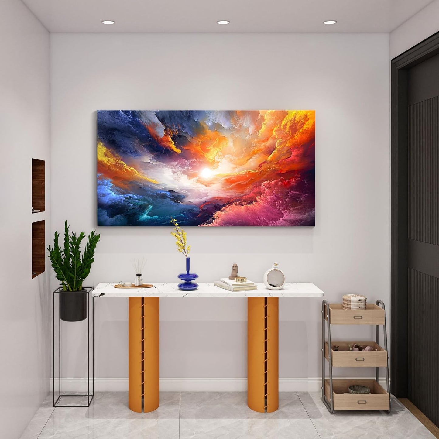 Pogusmavi Colorful Wall Art | Abstract Canvas Art | Pictures for Living Room Wall Decoration | Contemporary Home & Office Decor | Colorful Large Wall Art | Bedroom Decor Aesthetic 24×48in