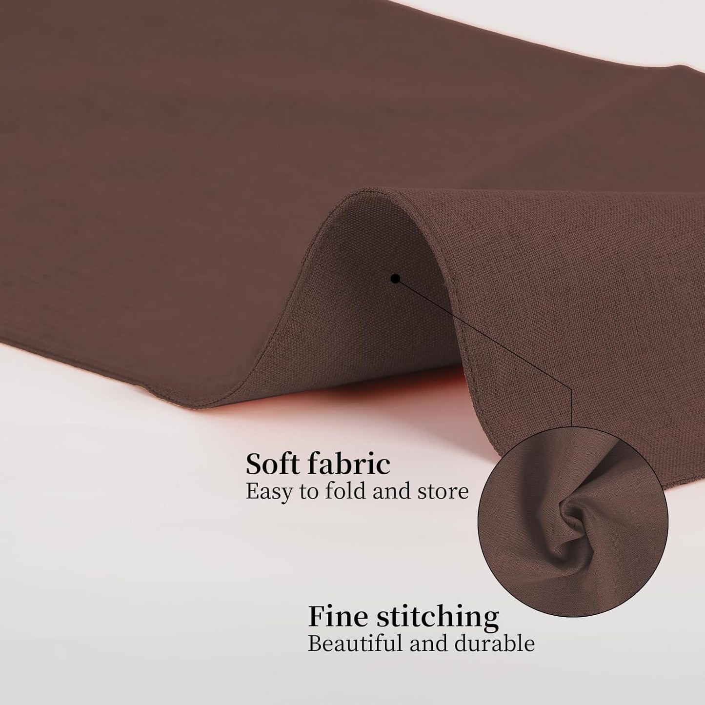 Placemats Set of 6 Linen Type Fabric Cloth Placemats, 19 x 13 Inch Double Layered Thick Wrinkle Free Heat Resistant Table Place, for Dining, Kitchen, Party (Dark Brown, 48 * 33cm)