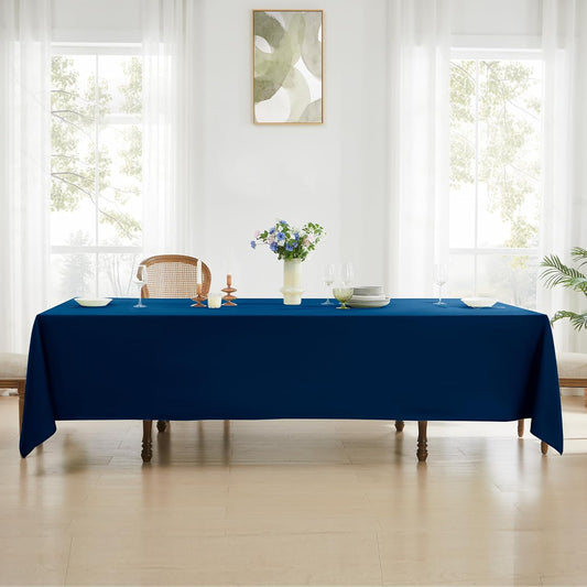 Rectangle Tablecloths 90x132 Inch 6 Pack Navy Blue Tablecloth Washable Decorative Linen Polyester Table Cloths for Dining Table Banquets Buffet Parties and Wedding