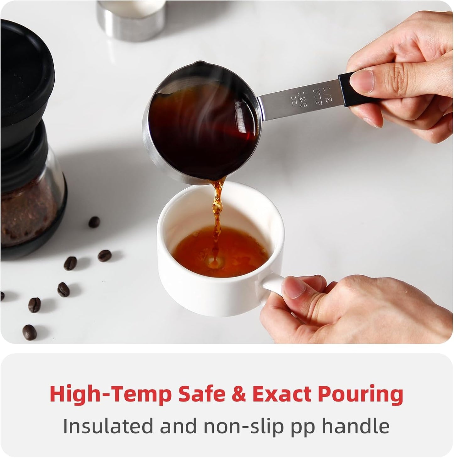 Magnetic Stackable Stainless Steel Measuring cups and spoons set,4 Magnetic measuring cups,4 magnetic measuring spoons