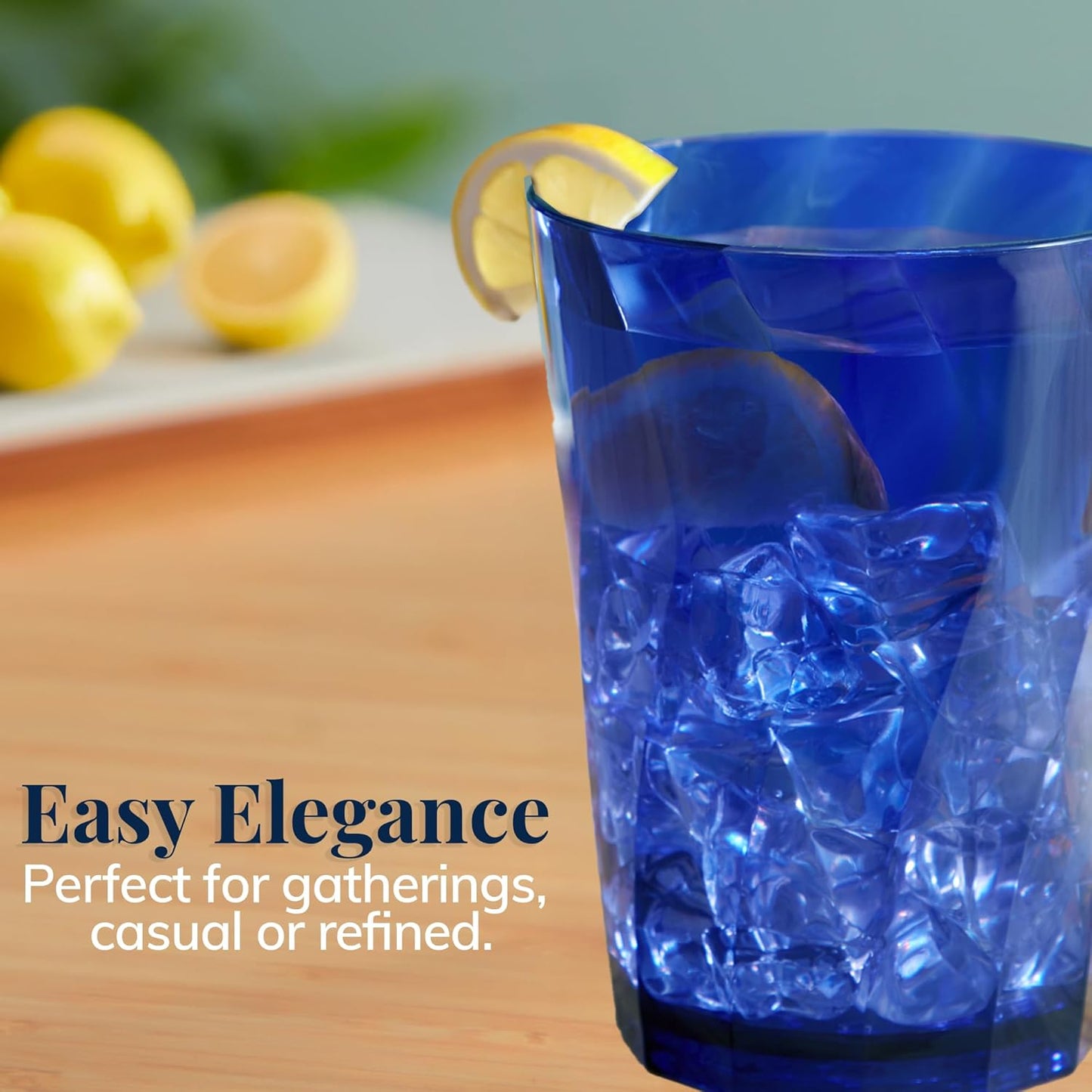 US Acrylic Optix Plastic Reusable Drinking Glasses (Set of 8) 14oz Rocks Cups in Jewel Tone Colors | BPA-Free Tumblers, Made in USA | Top-Rack Dishwasher Safe