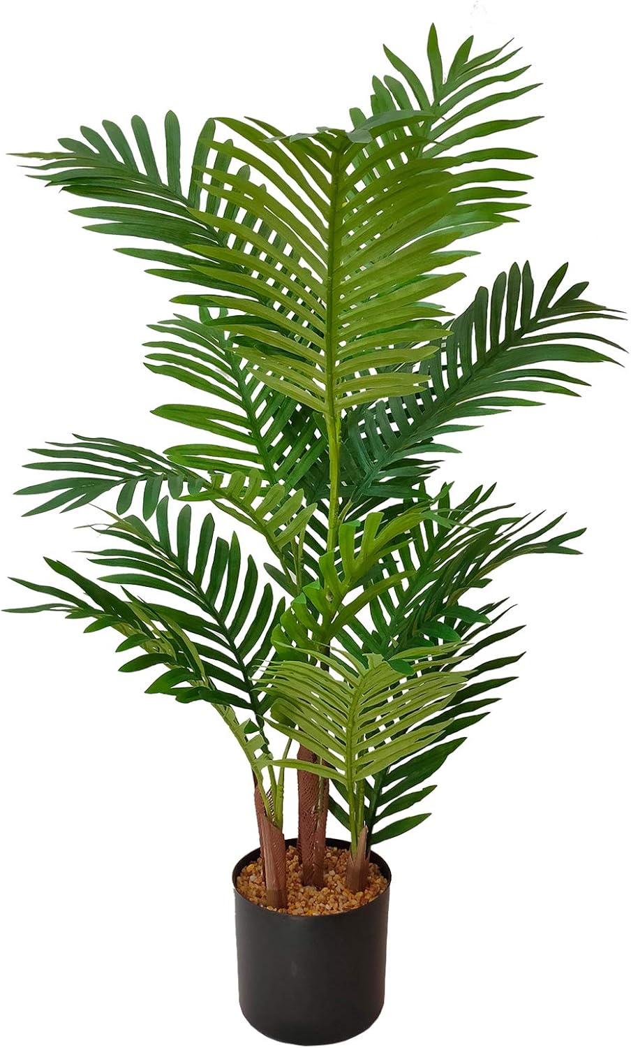 Artificial 3 Feet Areca Palm Tree, Faux Palm Tree Pot, Fake Plants，Palm Trees for Home, Office, Living Room, Kitchen, Bedroom, Balcony Decor, Indoor Outdoor Perfect Housewarming Gift.
