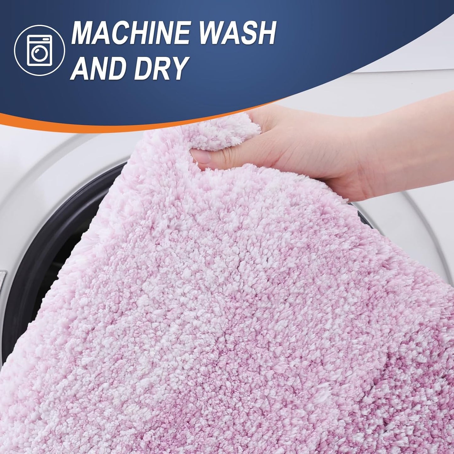 OLANLY Bathroom Rug Set 2 Piece, Soft Absorbent Microfiber Bath Rug Set, Non-Slip, Machine Wash Dry, Plush Shaggy Bath Mats for Bathroom (30"x20"+24"x16", Pinkish-Purple)