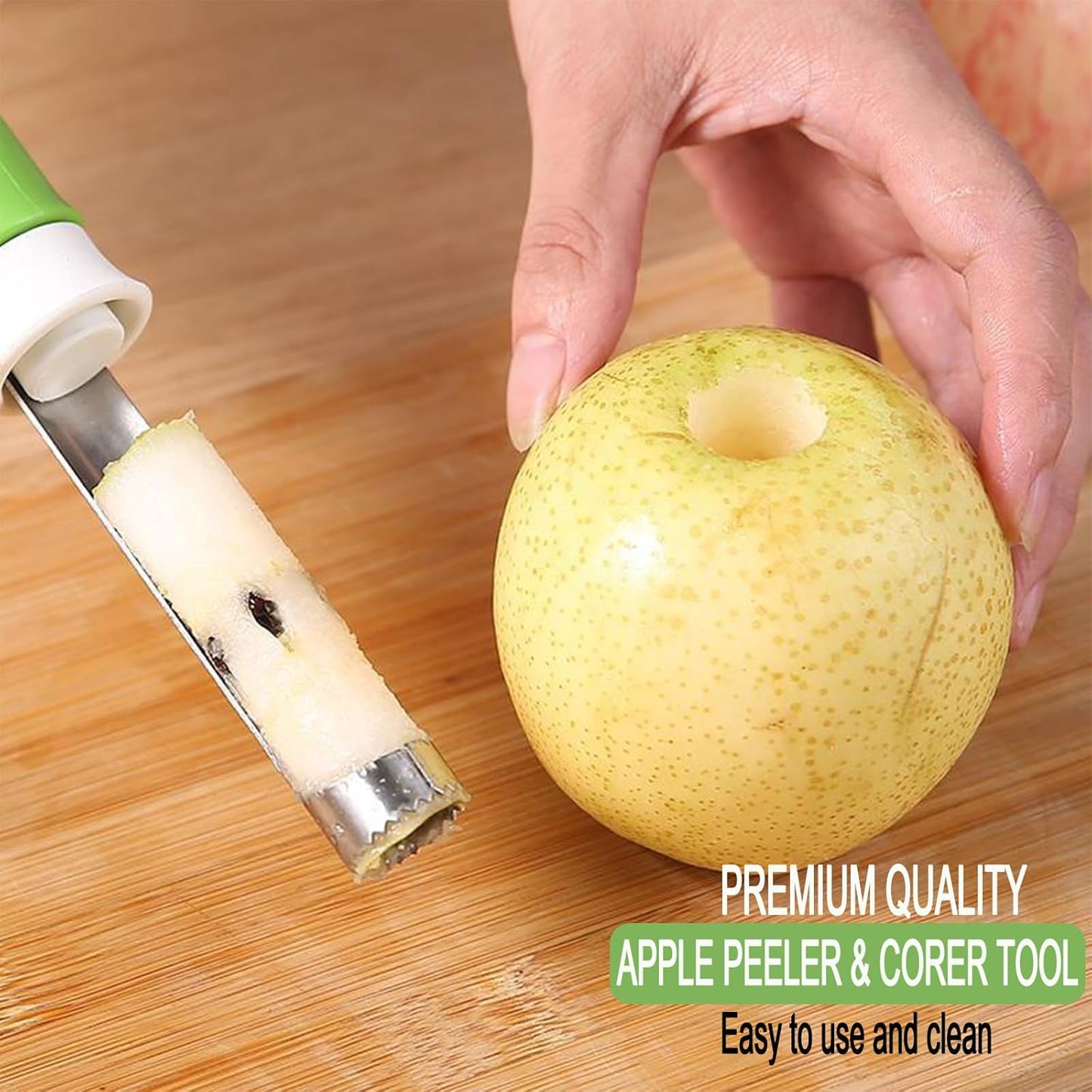 2 in 1 Apple Core Removal, Apple Peeler and Corer Tool, Stainless Steel Kitchen Core Removal Tool,Fruit Corer for Cored Apples, Pears, Bell Peppers, Cakes
