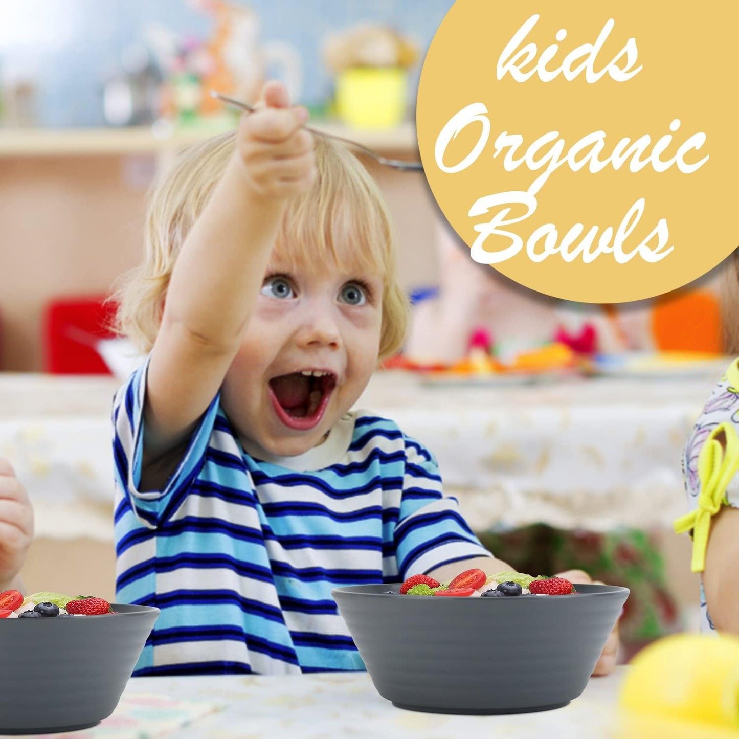 Wrova Wheat Straw Bowl Sets,6 PCS Unbreakable Cereal Bowl 50 OZ,Microwave and Dishwasher Safe Bowls,Super Big Bowl Sets BPA Free Big Bowl for Serving Cereal,Oatmeal and Salad (Deep Gray)