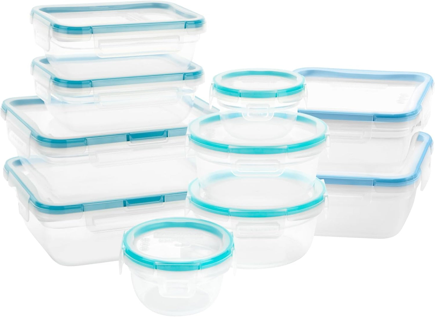 Snapware Total Solutions (10-Pack, Mixed Sizes) Plastic Food Storage Containers Set, Airtight & Leakproof Locking BPA-Free Lids Tupperware, Freezer Dishwasher Microwave Safe