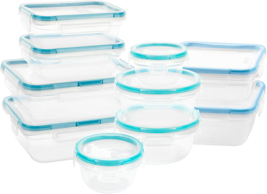Snapware Total Solutions (10-Pack, Mixed Sizes) Plastic Food Storage Containers Set, Airtight & Leakproof Locking BPA-Free Lids Tupperware, Freezer Dishwasher Microwave Safe