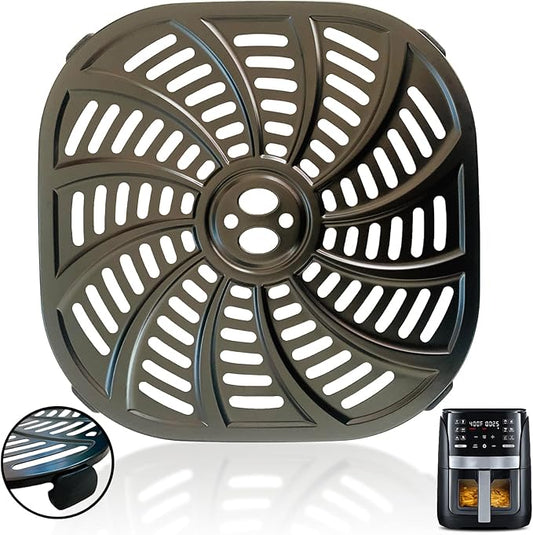 6QT Air Fryer Grill Pan for Gourmia GAF616 Air Fryers, Upgraded Air Fryer Crisper Tray Grill Crisper Plate Rack Insert Grate Grid Shelf for Gourmia 6QT Air Fryers, Nonstick, Dishwasher Safe