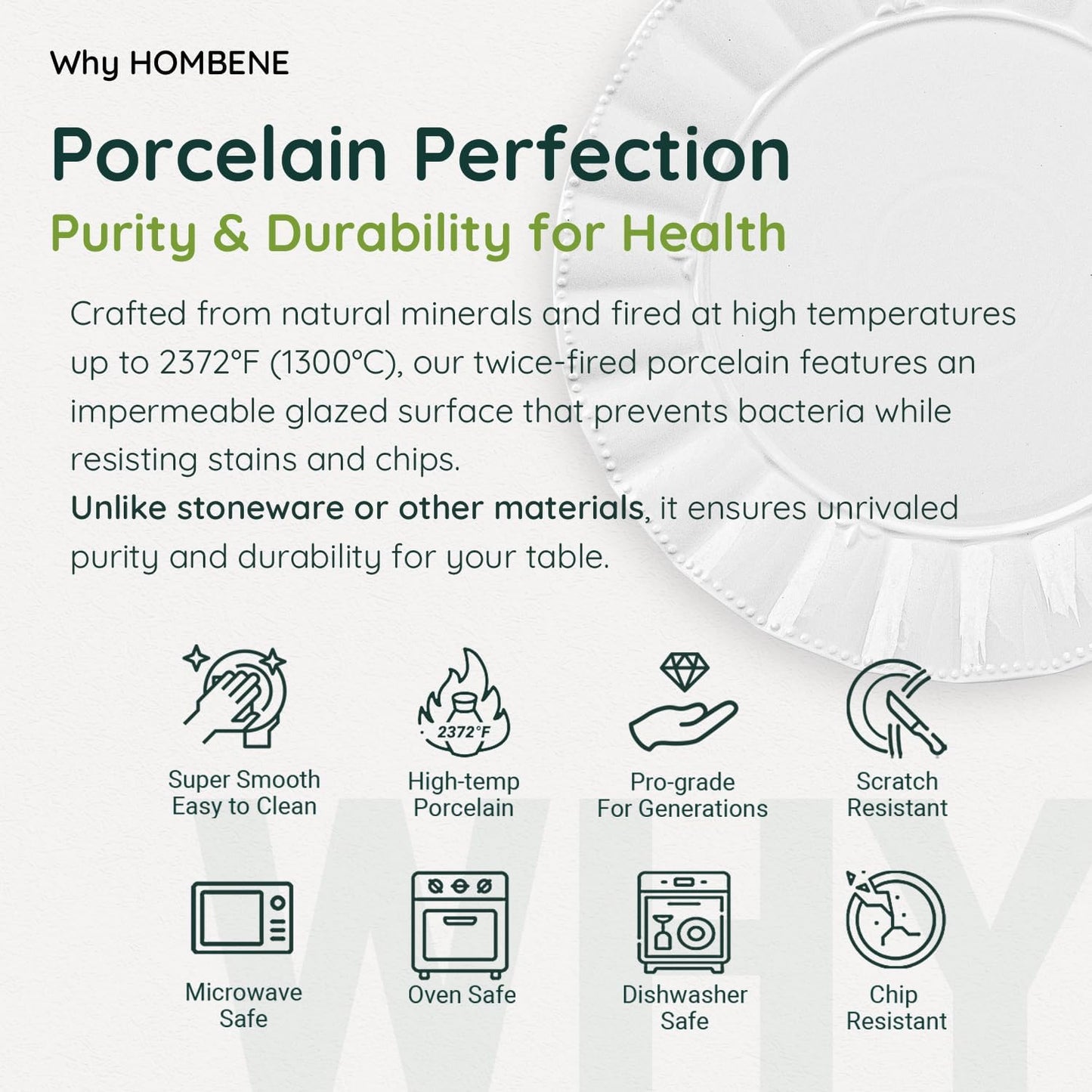 Plates and Bowls Sets, 12 Piece Dinnerware Sets Bone China, Porcelain Dinner Set with Cereal Bowls, Ceramic Soup Bowls, for Pasta, Salad, Gift Idea, Wavy Pattern