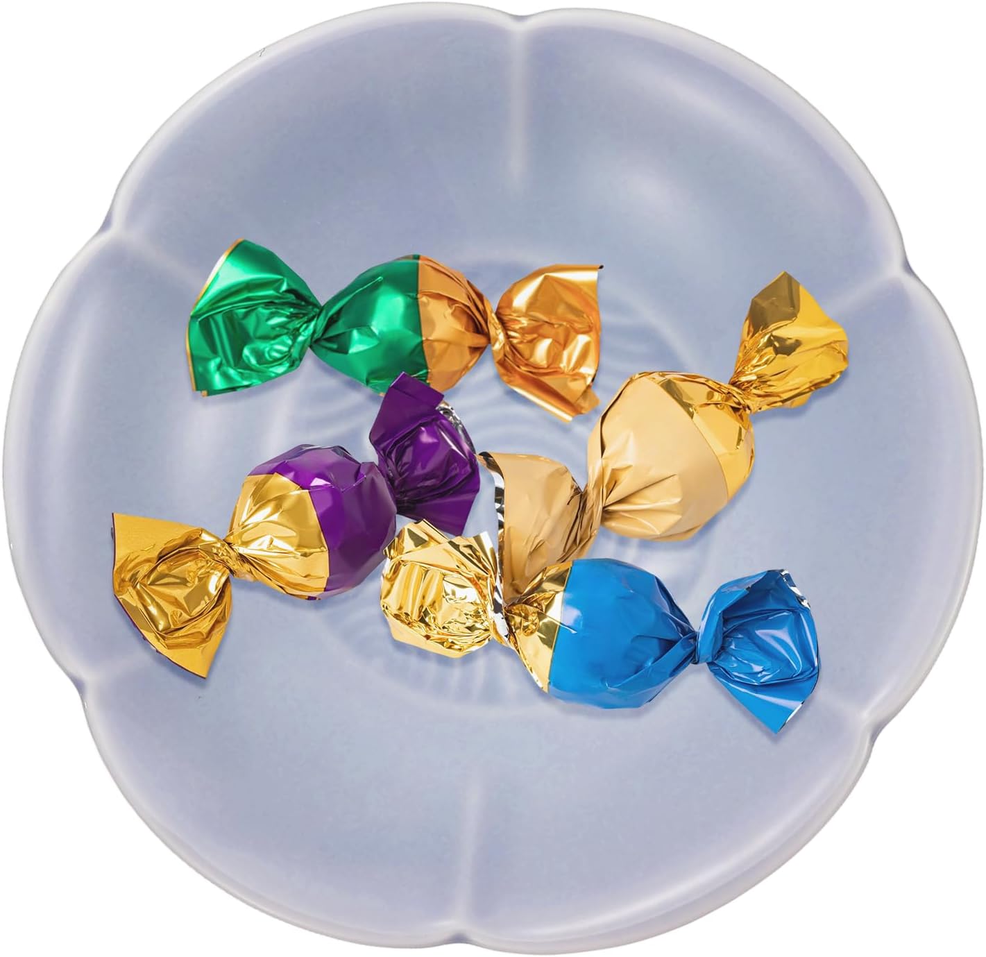 uxcell Porcelain Serving Dish, 4.25 Inch Small Ceramic Candy Plate with Water Pattern Petal Shape Decorative Bowl for Wedding Party Household Living Room Candy Snack Plate, Purple