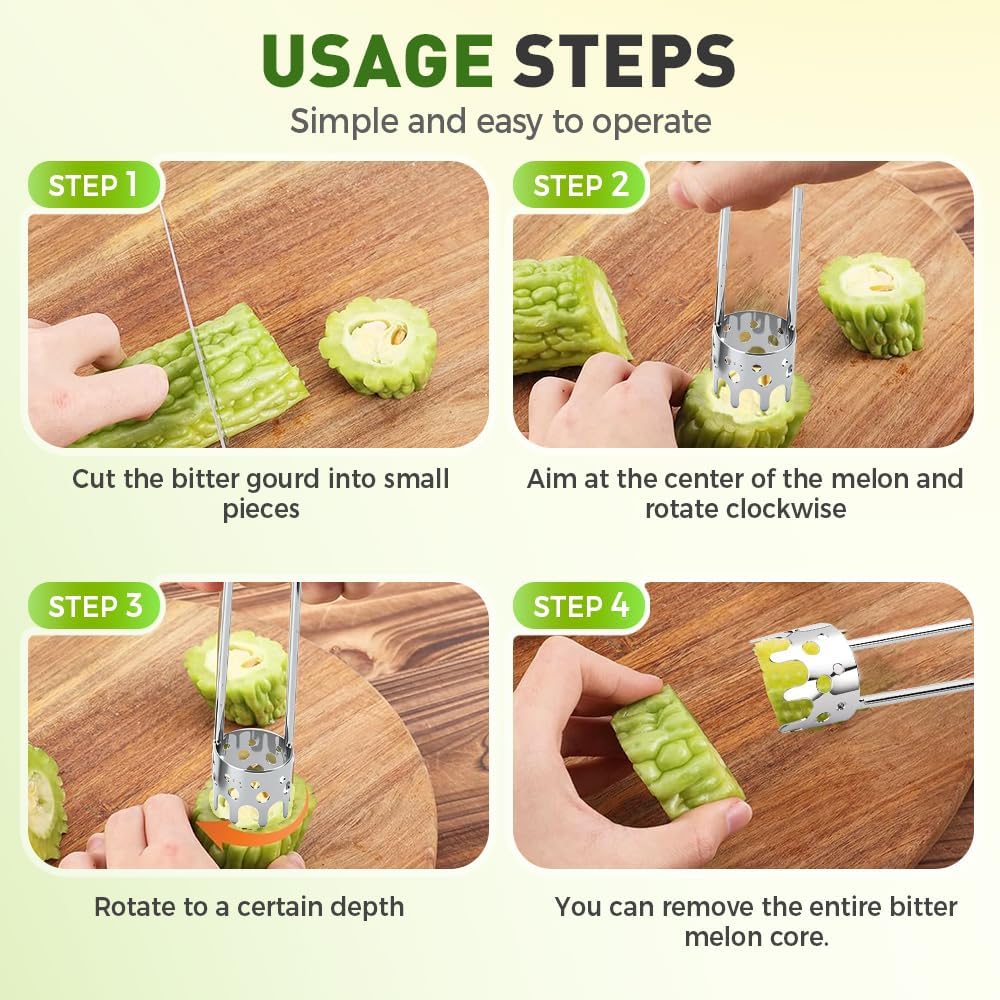 2 Pcs Fruit and Vegetable Corer Tool, Red Bell Pepper Seed Corer, Stainless Steel apple core remover, Practical Kitchen Gadget for Removing Fruit Vegetable Cores, Easy to Clean (Type B)