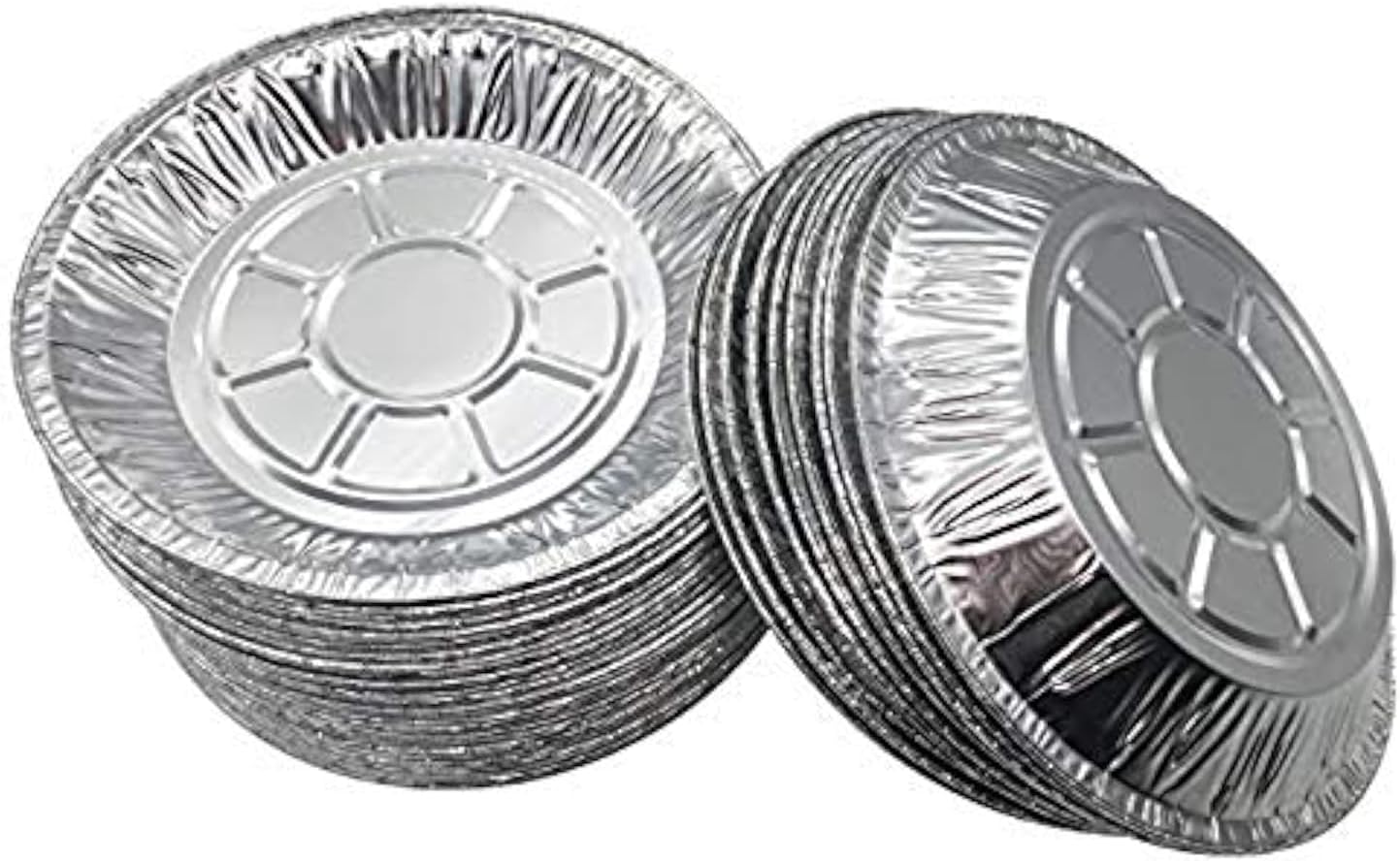 Premium 6" Aluminum Foil Pie Pans 50pcs/set. Disposable Tin Plates for Pies Tart Quiche