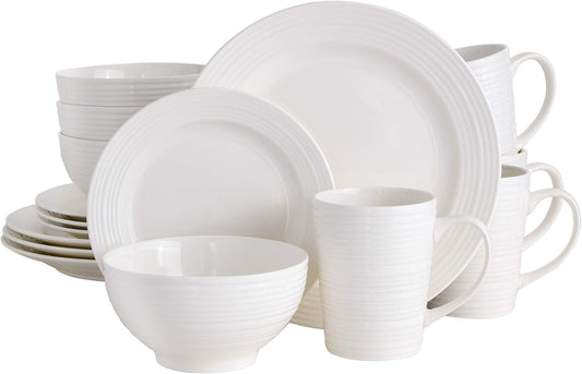 Gibson - 102504.16RM Gibson Home Amelia Court 16 Piece Dinnerware Set, White