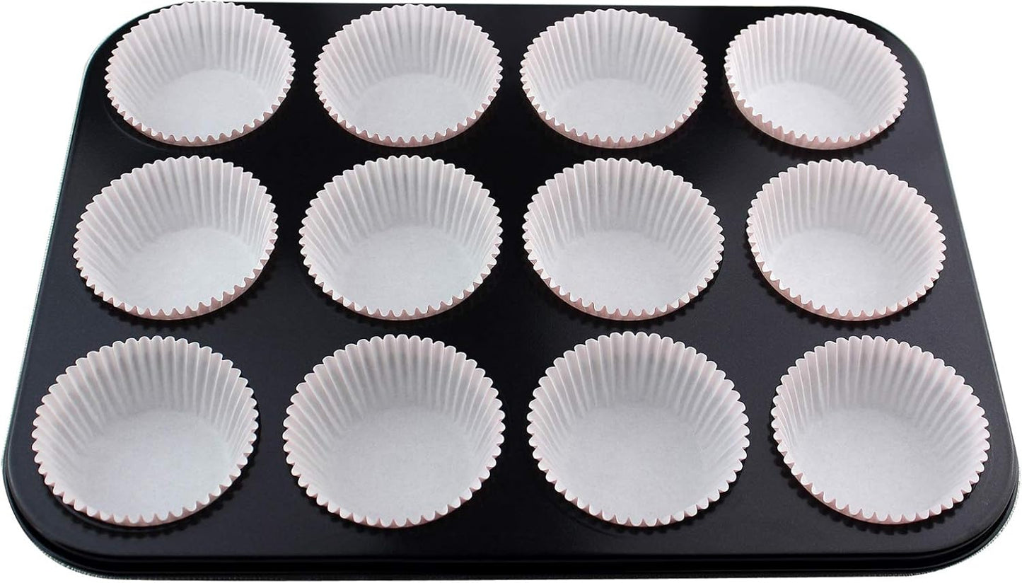Eoonfirst Standard Size Baking Cups Thanksgiving Day Cupcake Liners 200 Pcs (Light Pink)
