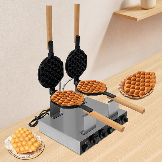 2830W Electric Waffle Maker Machine, 2 Pans Honeycomb Egg Waffle Maker 122-572℉ Non-Stick Waffle Stick Maker for Home & Commercial Use
