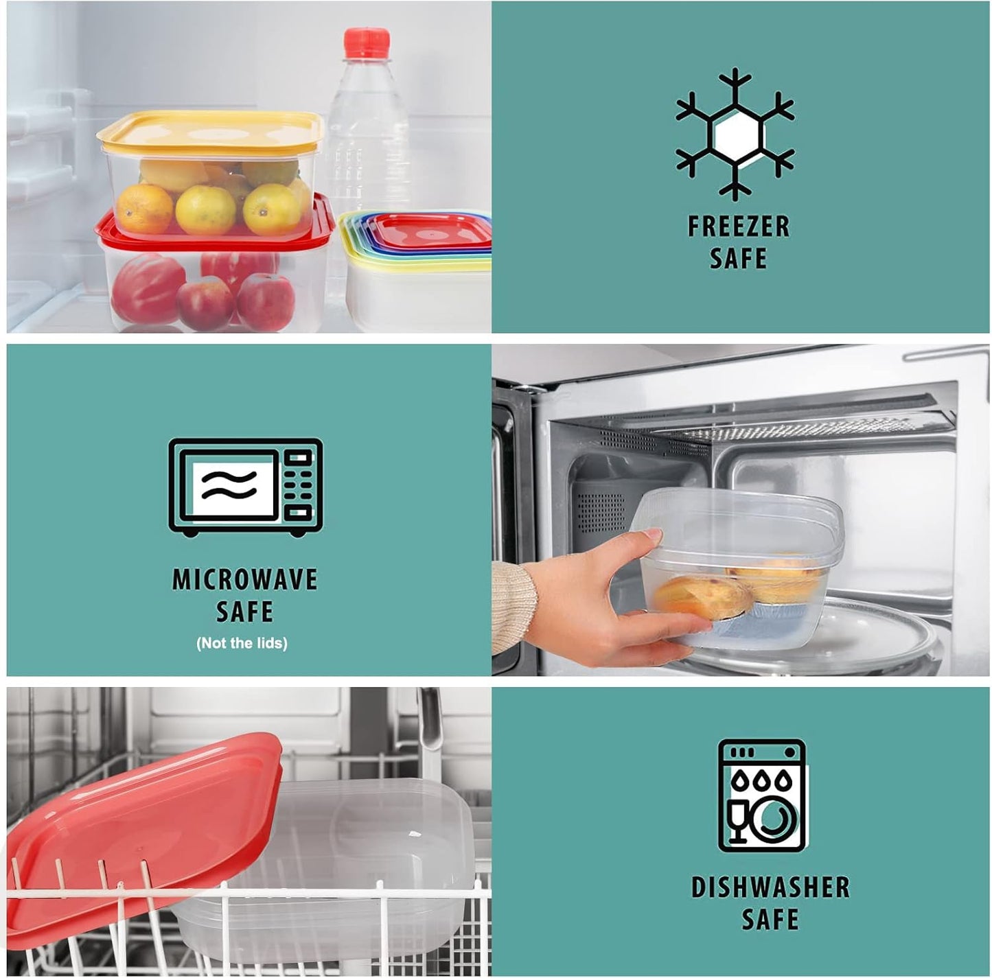 shopwithgreen Plastic Storage Bowls with Lids, Rapid-Access Kitchen Bowls Food Storage, Airtight Nest Stackable Space-Save Design, Dishwasher & Microwave & Freezer Safe, Multi-Color, 8 Pack