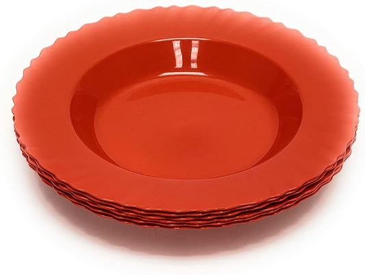 Mintra Home Curly Collection (9in Shallow Bowl 6pk, Red)