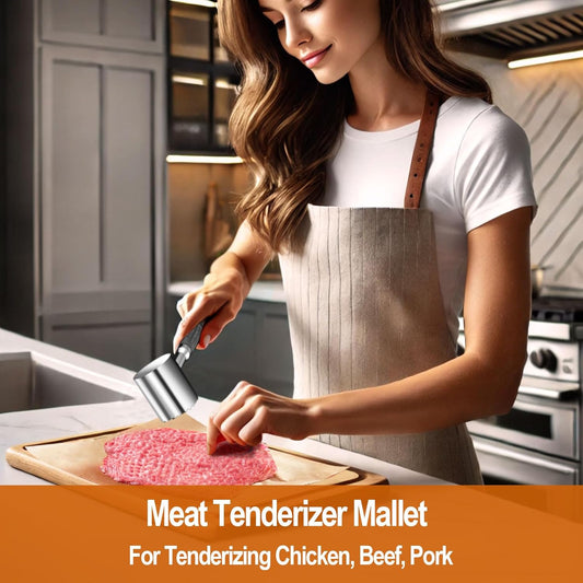 Meat Tenderizer Mallet - Lever Labor-Saving 304 Stainless-Steel Meat Tenderizer Tool for Tenderizing Chicken, Beef, Pork