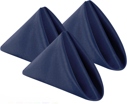 Bailarina Cloth Napkins Set of 40,17x17 inches Dinner Napkins Cloth Washable,Polyester Square Table Cloth Napkin Bulk with Hemmed Edges Ideal for Banquets, Parties and Weddings-Navy Blue