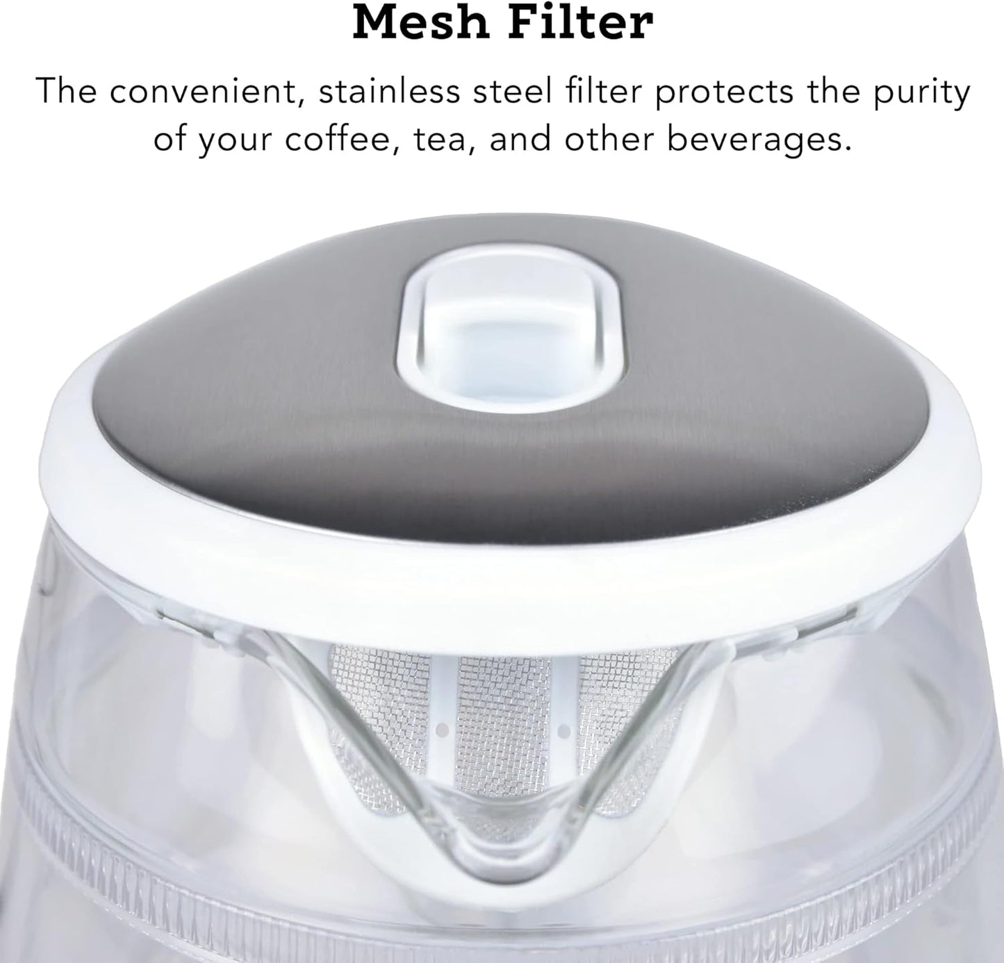 Tribest GKD-450 Hot Water Kettle, Electric Water Boiler & Water Warmer with Glass Tea Kettle, 110V, White