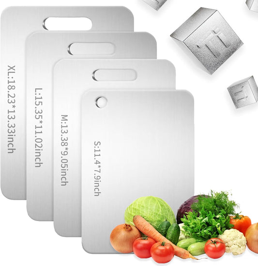 Titanium Cutting Board - 2025 New Upgrade 100% Pure Titanium Cutting Boards for Kitchen Double Sided Non Toxic Cutting Board,Hygiene Durable Dishwasher Safe Chopping Board(L:15.35IN*11.02IN)