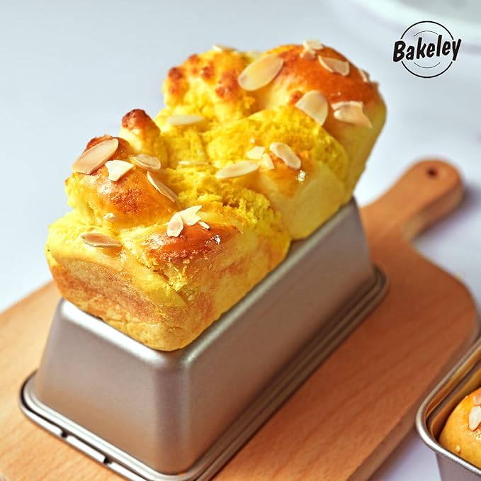 Mini Loaf Pan Set, 4Pcs 5.5-Inch Non-Stick Rectangle Bread and Cake Bakeware for Oven and Instant Pot Baking (Champagne Gold)