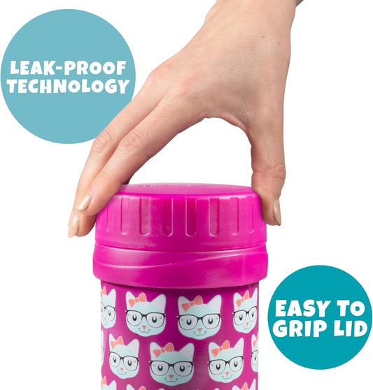 Bentology Insulated 13oz Food Jar for Kids- Hot or Cold Food, Soups, Liquids, Noodles - Wide Mouth Stainless Steel Container & BPA Free, Large Leak Proof thermos for Back to School Lunch Boxes, Bags