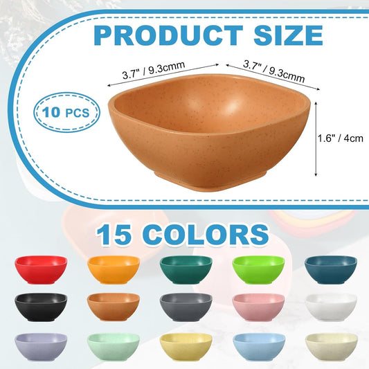 uxcell 10pcs Straw Dipping Bowls, Unbreakable Prep Bowls, Small Dessert Bowls for Side Dishes Snacks Fruits Appetizers, Orange