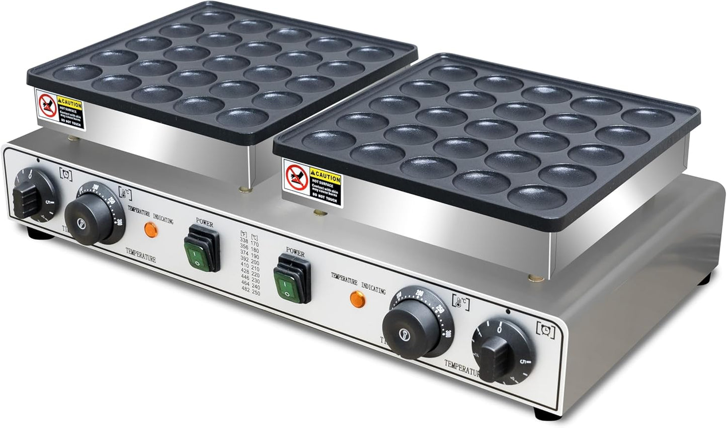 50PCS Mini Pancakes Maker Machine, 110V Electric Commercial Dutch Pancake Maker, Non-stick Small hotcake Maker Mini hotcakes machine for Home Kitchen Restaurant Business