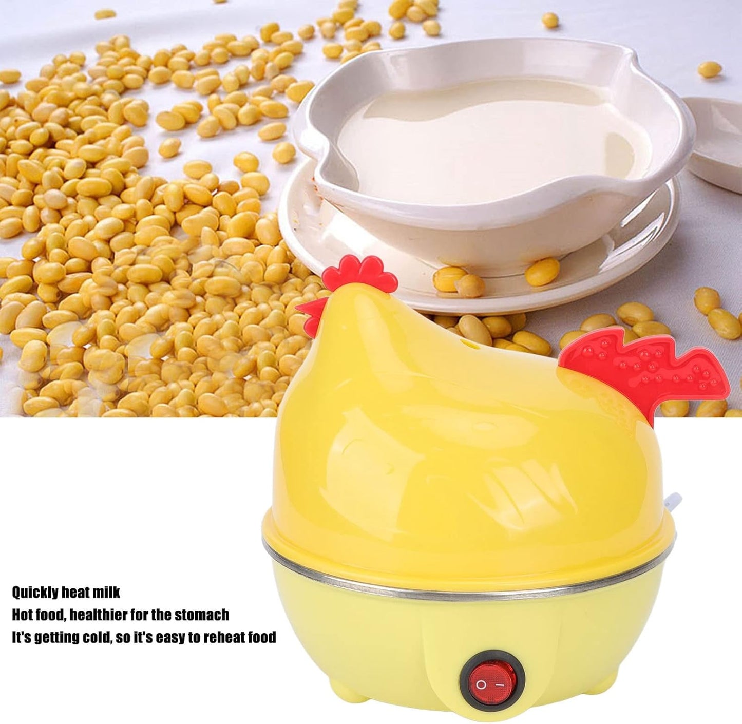 Electric Egg Boiler, Chicken Shape Egg Cooker, Multifunction Chicken Shape Rapid Egg Boiler, 7 Egg Capacity Automatic Shut Off Mini Breakfast Machine
