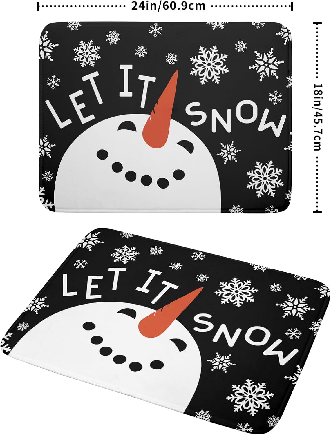 Winter Snowman Dish Drying Mats for Kitchen Counter 18×24 Inch Christmas Snowflake Let It Snow Large Microfiber Drying Mat Kitchen Accessories Dish Rack Mat Drainer Pad Washable Absorbent