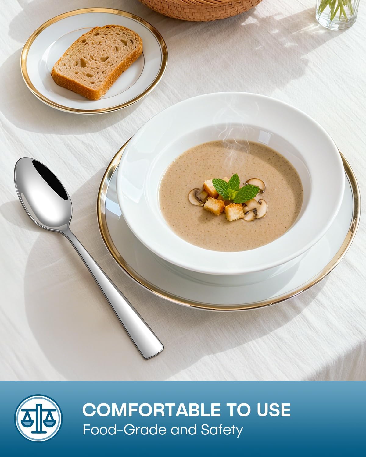 Stapava 20 Piece Silverware Set, Food-Grade Stainless Steel Flatware Sets for 4 Mirror Polished Cutlery Utensil Sets Include Dinner Knives Spoons and Forks Set Dishwasher Safe for Home Restaurant