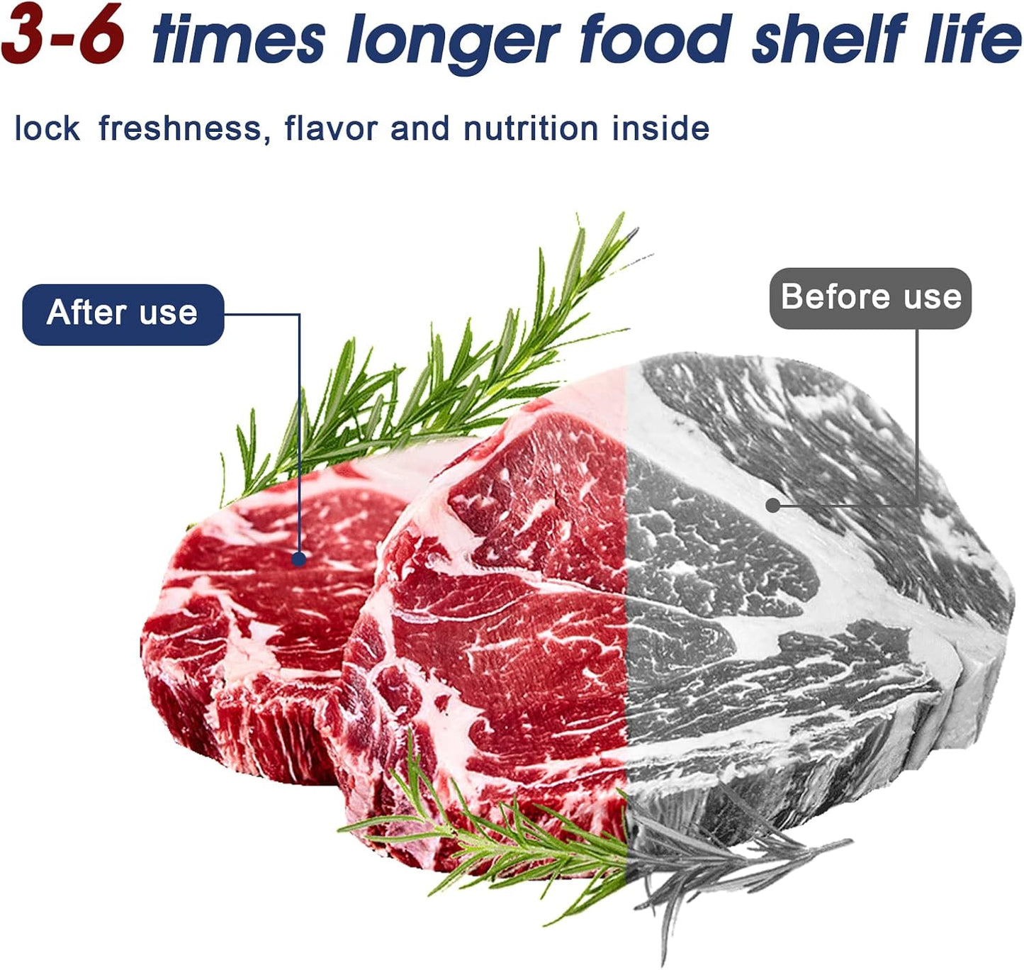 Vacuum Sealer Bags 2 Rolls 11"x50' Commercial Grade Food Saver Bags for Seal a Meal, BPA Free, Heavy Duty, Great for vac Storage, Meal Prep or Sous Vide