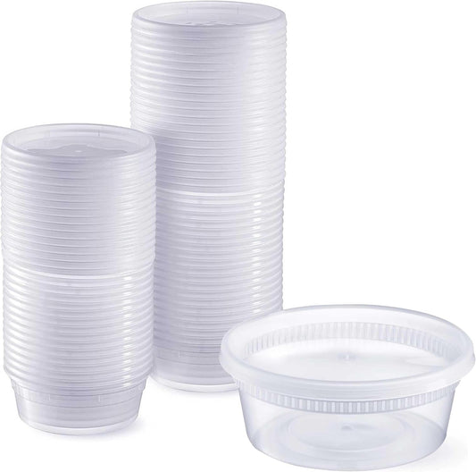 8oz Deli Containers with Lids (Pack of 240), Recyclable Polypropylene, Microwavable, Heat Resistant (8)