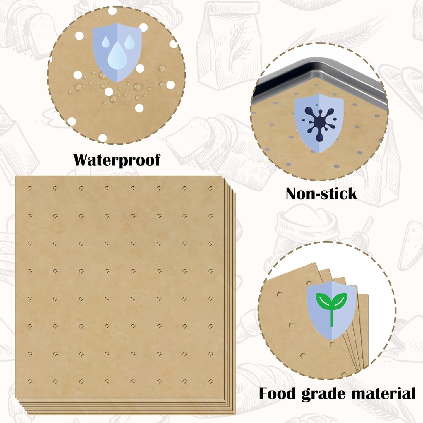 120 Sheets Air Fryer Oven Liners 11 x 12 Disposable Air Fryer Parchment Paper Liners Rectangle Non Stick Parchment Baking Paper Compatible with Ninja Foodi/Cuisinart/Breville/Emeril Lagasse/Gowise