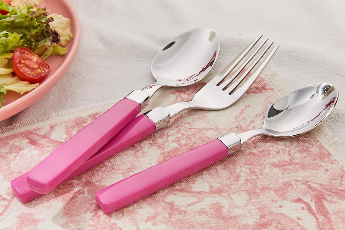 ANNOVA Silverware Set Stainless Steel Colorful Tableware Kitchen Flatware Set Utensils, Includes Dinner Knives, Forks, Spoons, Salad Forks & Dessert Spoons (Pink, 20 Pieces)