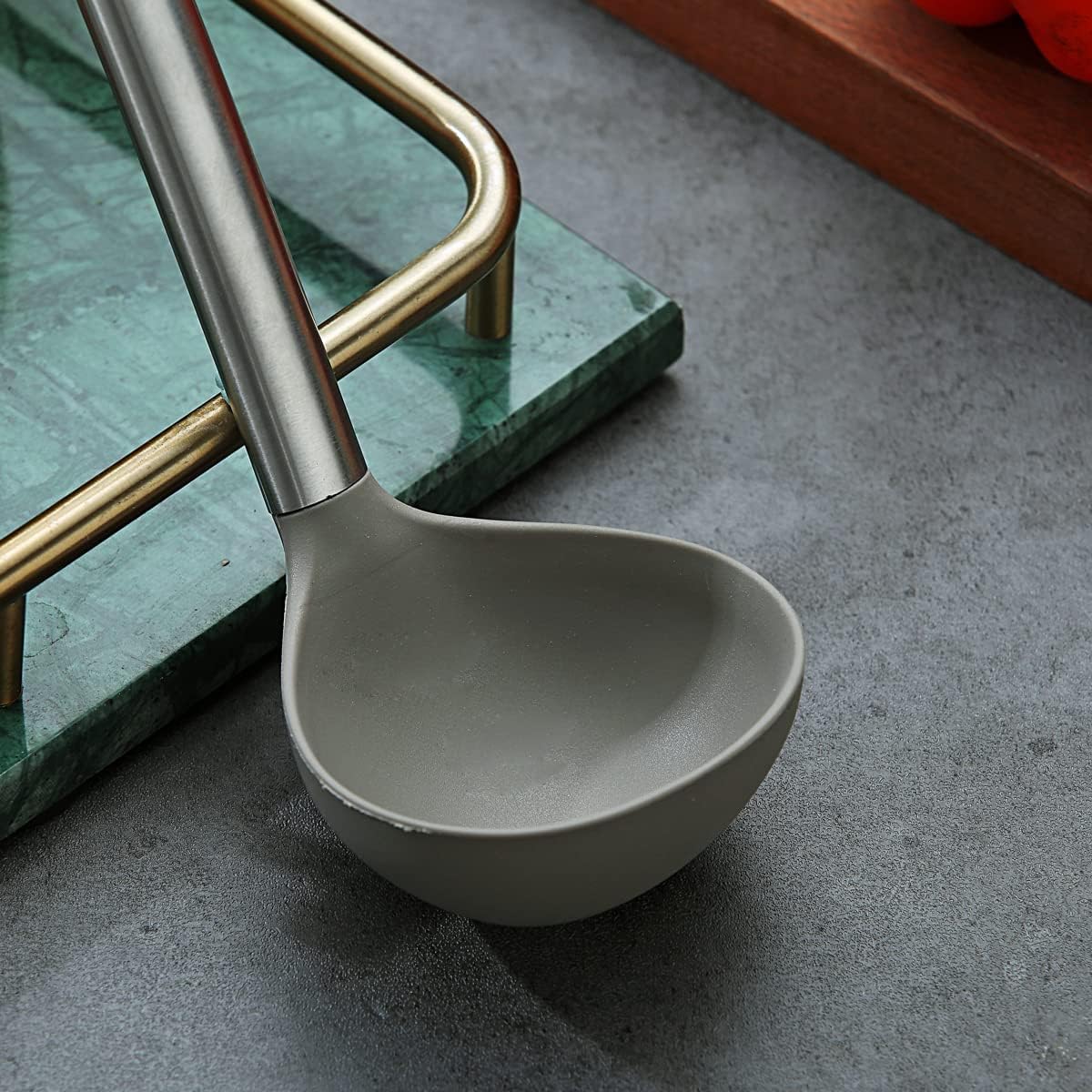 Berglander Ladle, Non-stick Silicone Kitchen Ladle, Soup Ladle, Cooking Ladle Soup Spoon For Cooking, Dishwasher Safe, Easy to Clean