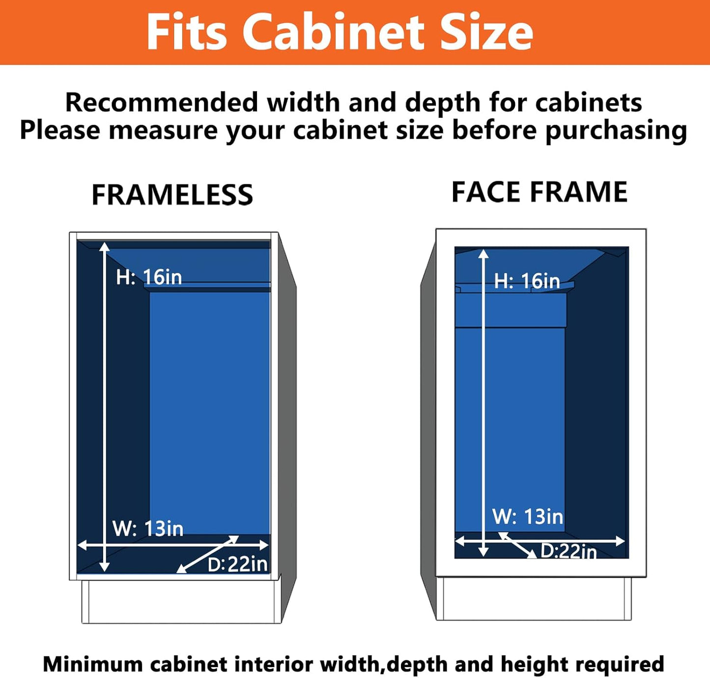 ROOMTEC Individual Pull Out Cabinet Organizer (12½" W x 21½" D), 2 Tier Spice Rack Organizer for Cabinet, Slide Out Drawer Pantry Shelf Organization and Storage for Kitchen Bathroom