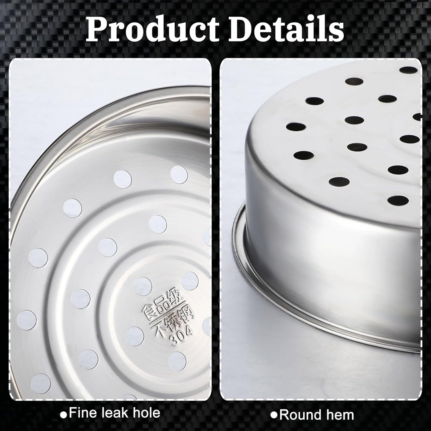 2Pcs Stainless Steel Steamer Pot Round Cooking Rack Food Steamer Basket Insert for Kitchen Dim Sum Dumplings Bun