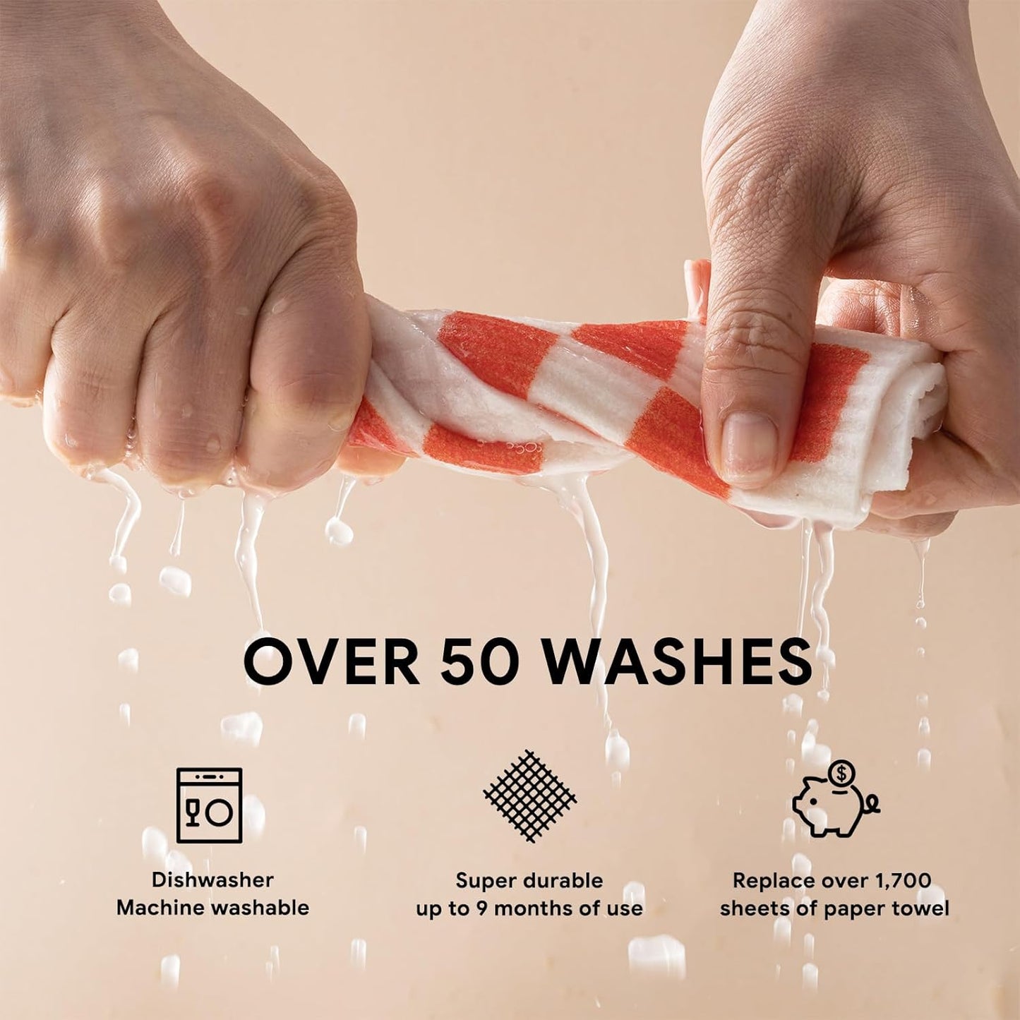 RECYCO Swedish Dishcloths for Kitchen | 6 Pack Modern Geo Washable Dish Rags | Cellulose Reusable Cleaning Paper Towels | Absorbent Counter Dish Cloth Sponge Kitchen Wipes, 8" L x 7" W