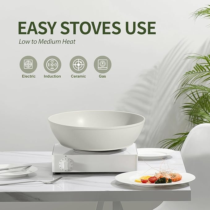 Nonstick Ceramic Cookware Set 21PCS with Detachable Handle, Pans and Pots Set, RV Kitchen Set Cookware Set, with Removable Handles, Oven Safe, Induction Ready, Stackable Non-stick Set