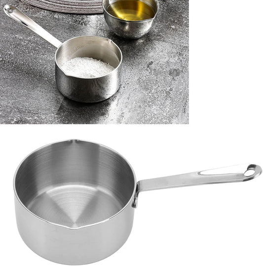 Small Sauce Pan, Stainless Steel Saucepan Multipurpose Sauce Pan, 350ml Stainless Steel Saucepan with Two Side Spouts and Long Handle Small Sauce Pot Mini Saucepans