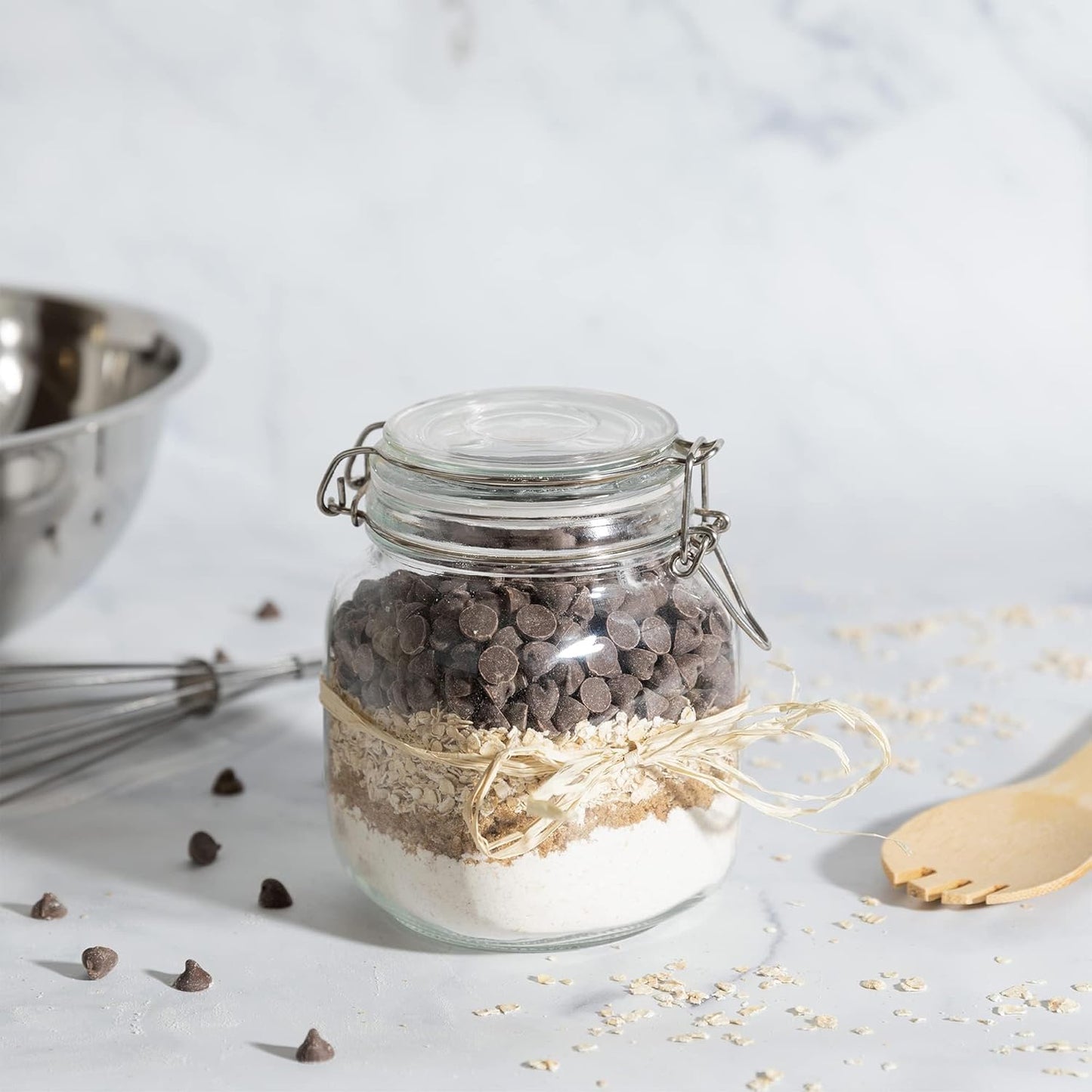 Galashield Glass Jars with Lids Food Storage Jars with Airtight Lids Leak Proof Glass Canisters Kitchen Jars [32 oz]