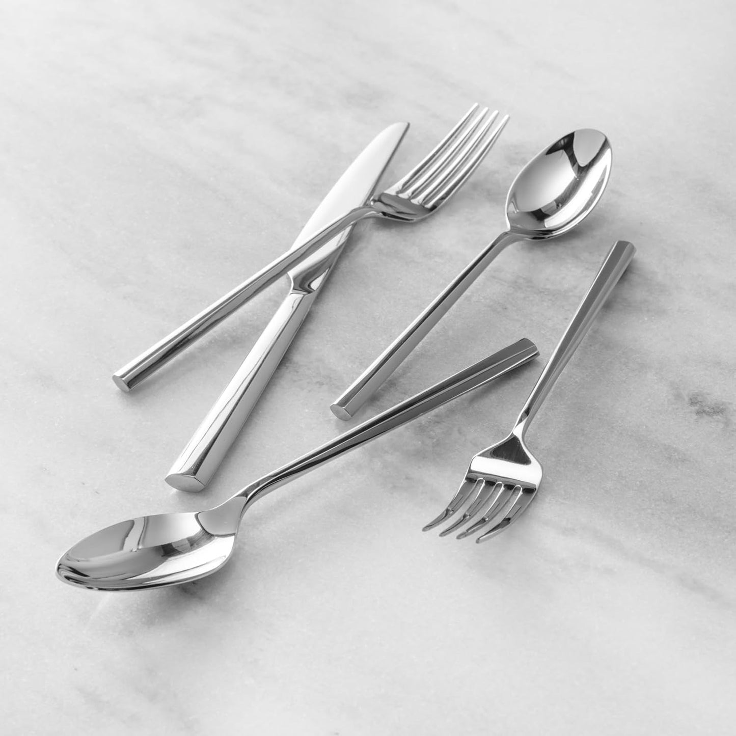 Fortessa Orson 18/10 Stainless Steel, 20 Piece Flatware Set (Service for 4), Silver