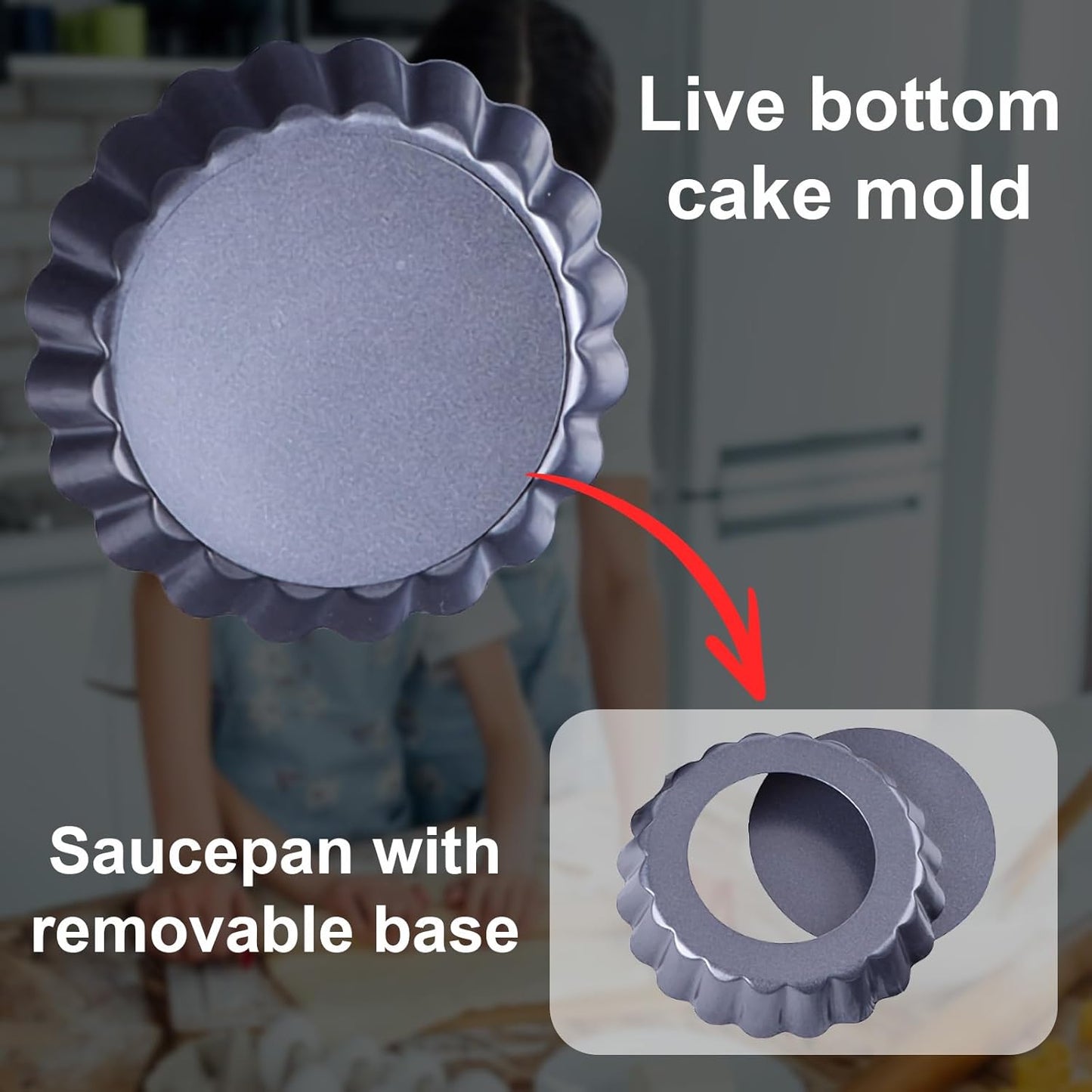 Metal Tart Pan，Tart Pans with Removable Bottoms，Tart Pans for Baking (4 Inch)