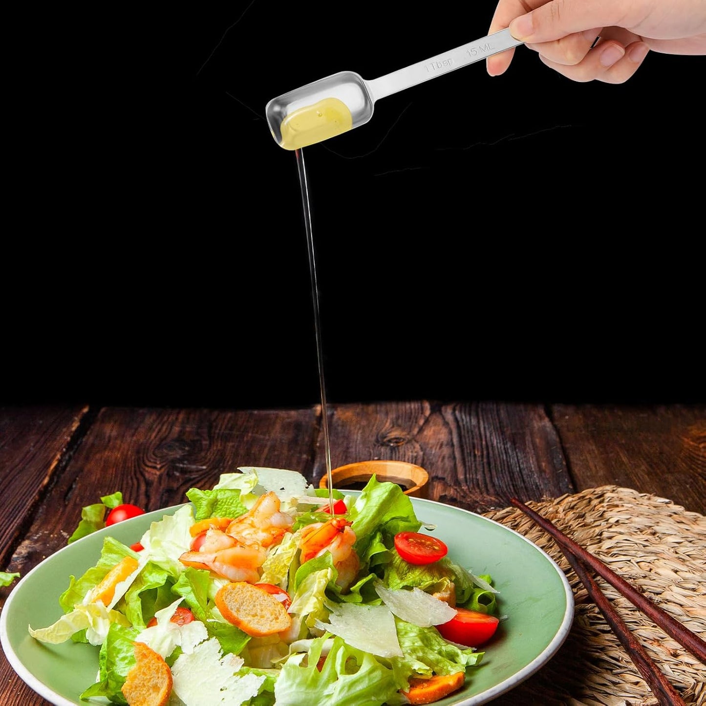 2PCS 1 Tablespoon Stainless Steel Single Measuring Spoon 15 ml Rectangular Individual Measuring Spoons (1 tbsp | 15 ML)