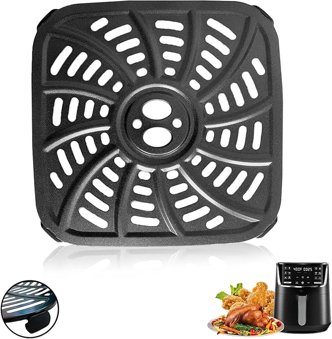 4QT Air Fryer Grill Plate for Gourmia GAF414 Digital Air Fryers, Upgraded Nonstick Air Fryer Grill Pan Crisper Plate Tray Rack Insert Grate Grid Shelf for 4QT Gourmia Air Fryer