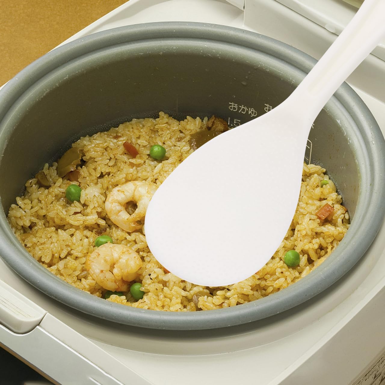 Zerodeko Thickened Rice Cooker Spatula Silicone Strainer Spoon Non-Stick Rice Paddle for Easy Serving and Cooking