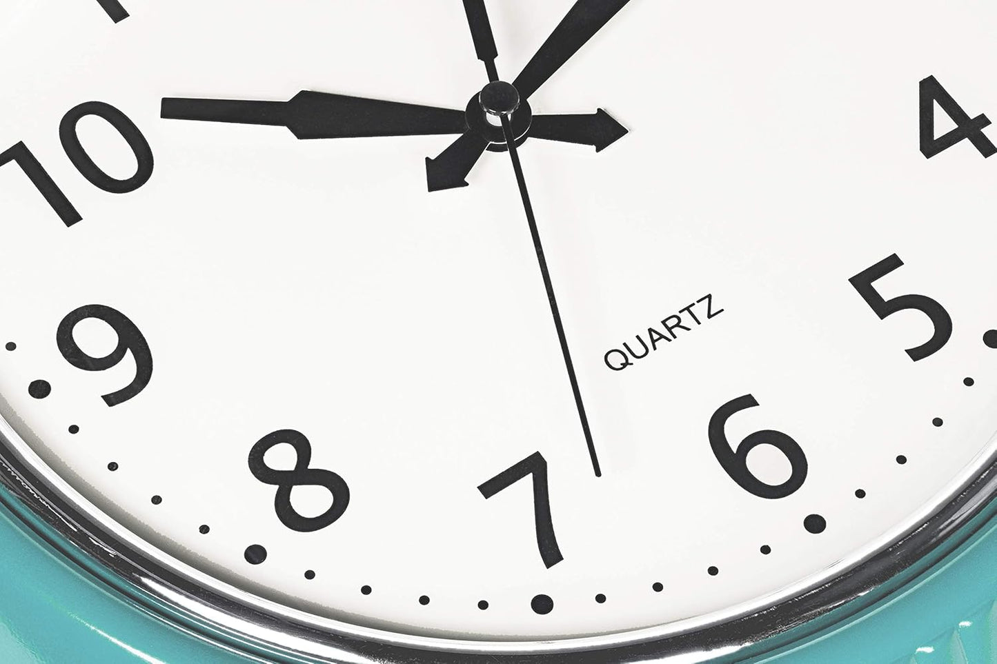 Bernhard Products Retro Wall Clock 12 Inch Blue Kitchen 50's Vintage Design Round Silent Non Ticking Battery Operated Quality Quartz Clock (Robin Egg Blue)