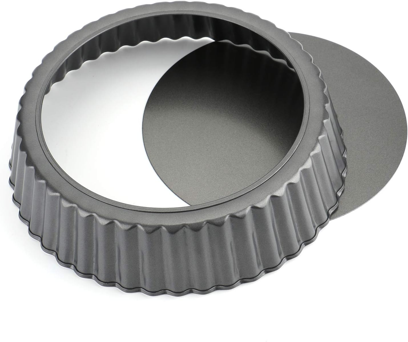 Tosnail 9.5" x 2" Nonstick Tart Pan Quiche Pan Pie Pan with Removable Bottom